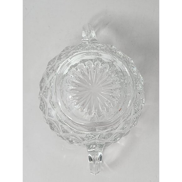 Vintage Clear Glass Cream &‎ Sugar Bowls With Elegant Cut Design (Not a Set) - Picture 13 of 15